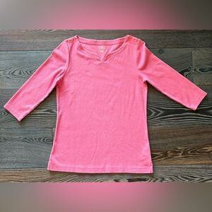 L.L. Bean Three Quarter Sleeve Splitneck Tunic